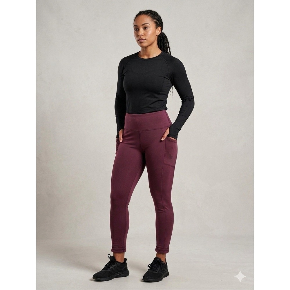 Spyder‎ Active Maroon High Waist Fleece Lined Athletic Leggings - Size Medium